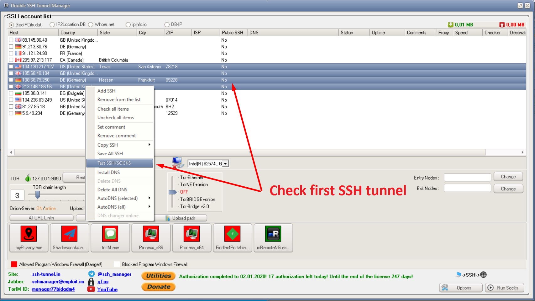 double ssh tunnel manager